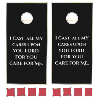 Cornhole Set "I Cast all my cares upon you Lord