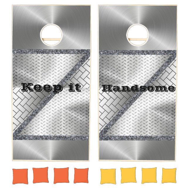 Cornhole Set Keep it Handsome Grey Brick Stone (Set)