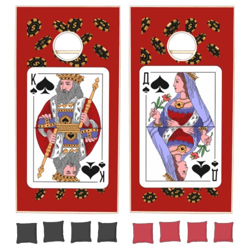 Cornhole Set KIng and Queen Spade Game