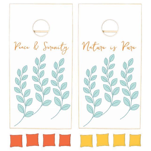 Cornhole Set Leaves Nature Peace  (Set)