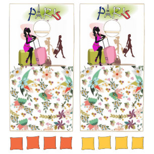 Cornhole Set Locks Paris France Floral Bumblebee