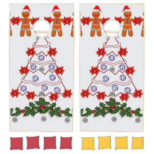 Cornhole Set Merry Christmas Gingerbread 