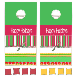 Cornhole Set Merry Christmas Happy Holidays