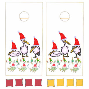 Cornhole Set Merry Christmas Pelican Elf