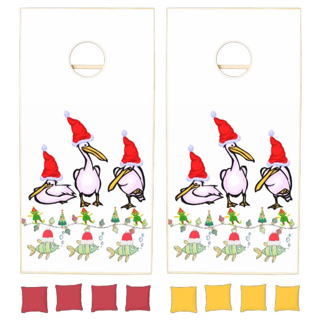Cornhole Set Merry Christmas Pelican Elf (Set)