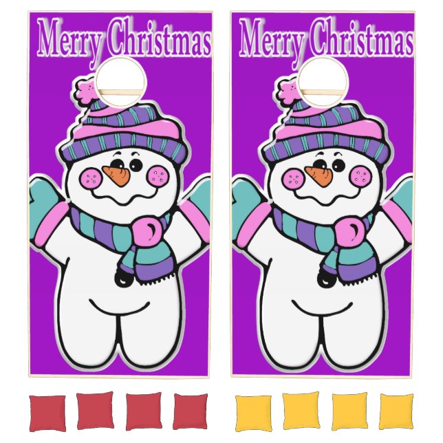 Cornhole Set Merry Christmas Snowman (Set)