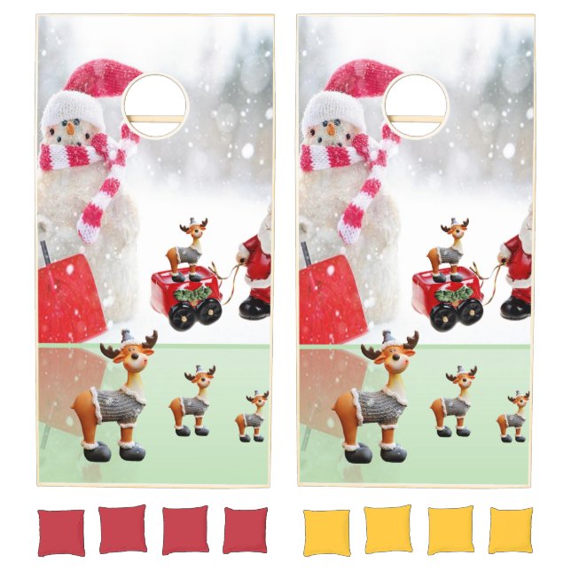 Cornhole Set Merry Christmas Snowman  (Set)