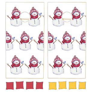Cornhole Set Merry Christmas Snowman