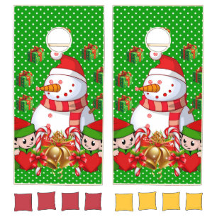 Cornhole Set Merry Christmas Snowman Elf