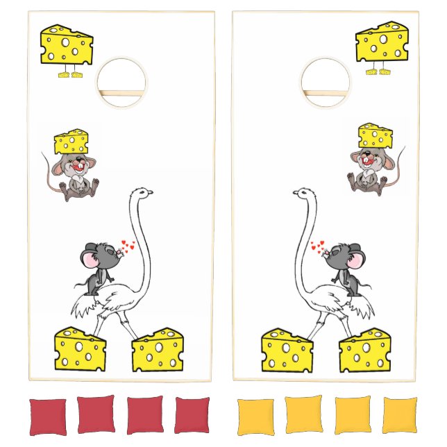 Cornhole Set Mouse Cheese Ostrich  (Set)