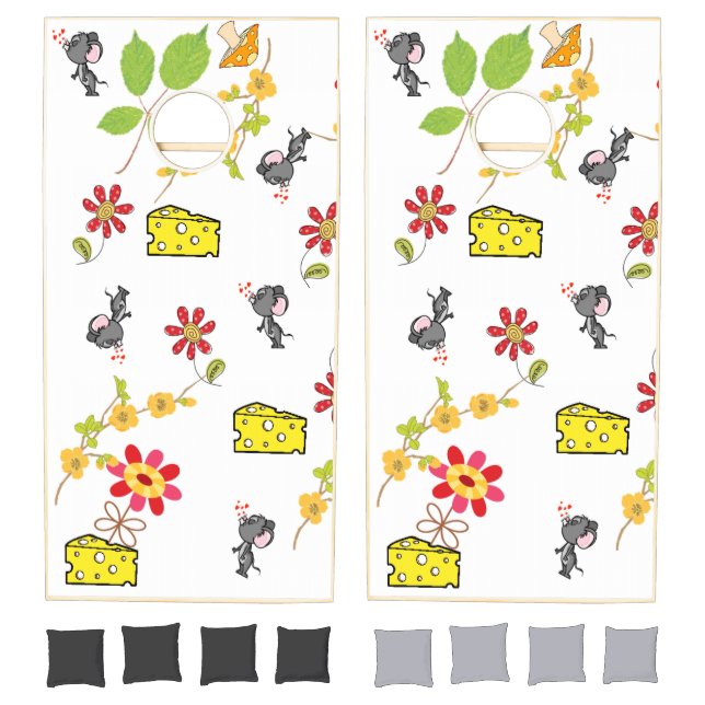 Cornhole Set Mouse Mice Cheese Fun Love  (Set)