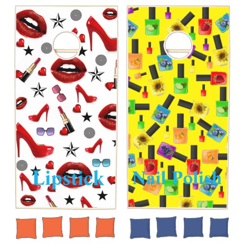 Cornhole Set Nail Polish Lipstick