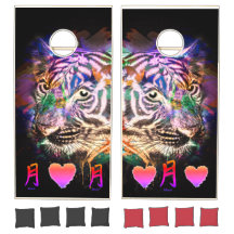 Cornhole Set NEON TIGER EFFECT