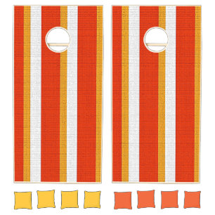 Cornhole Set Orange & Burnt Yellow Stripe