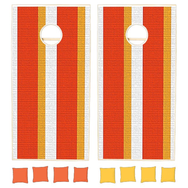 Cornhole Set Orange & Yellow  White Stripe (Set)