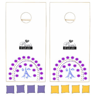 Cornhole Set Paris, France Floral