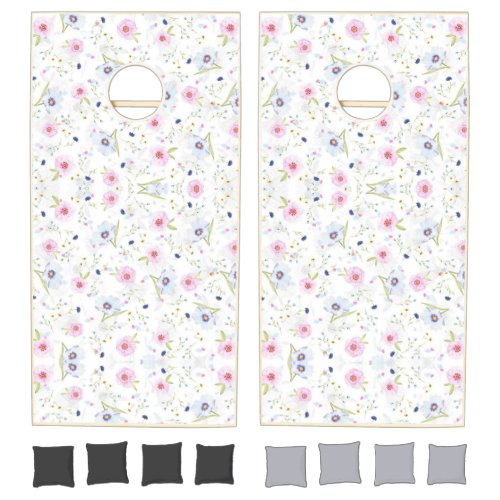 Cornhole Set Pastel Floral Flowers