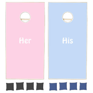 Cornhole Set Pink & Blue His Her