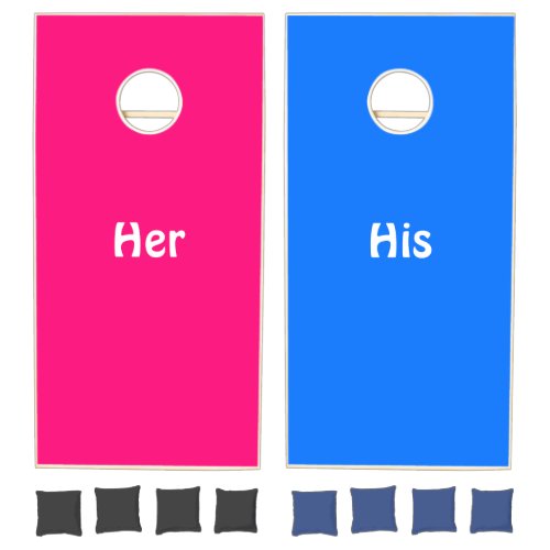 Cornhole Set Pink  Blue His Her