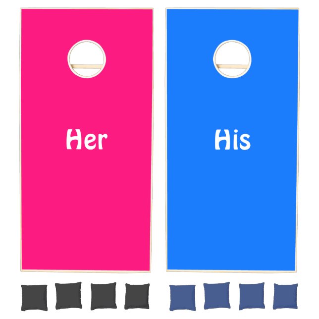 Cornhole Set Pink & Blue His Her (Set)
