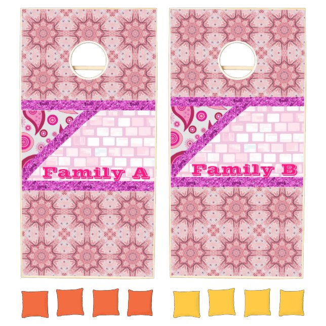 Cornhole Set Pink Brick (Set)