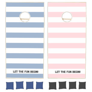 Cornhole Set Pink & Bue White Stripe