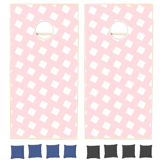 Cornhole Set Pink & White Square (Set)