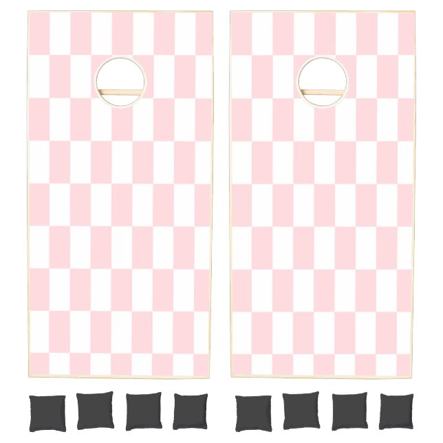 Cornhole Set Pink & White Square (Set)