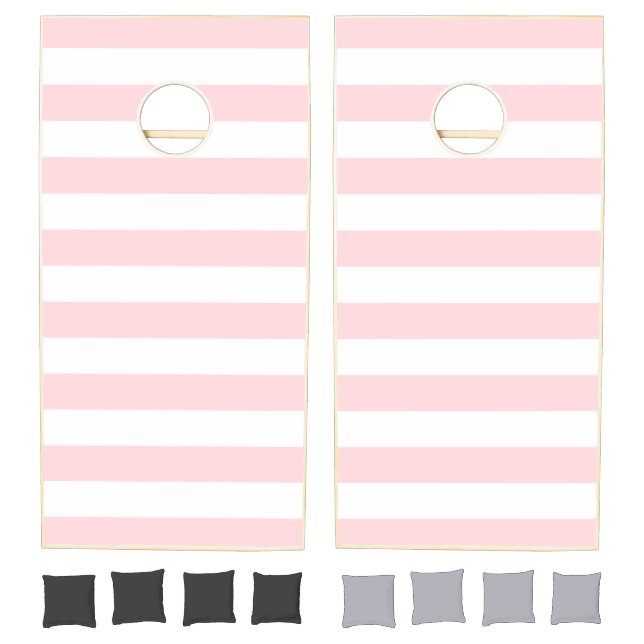 Cornhole Set Pink & White Stripe (Set)