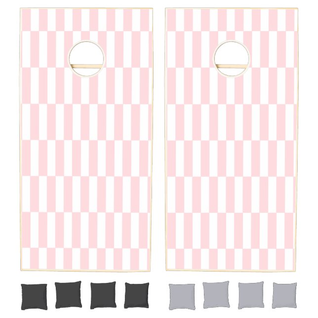 Cornhole Set Pink & White Stripe (Set)