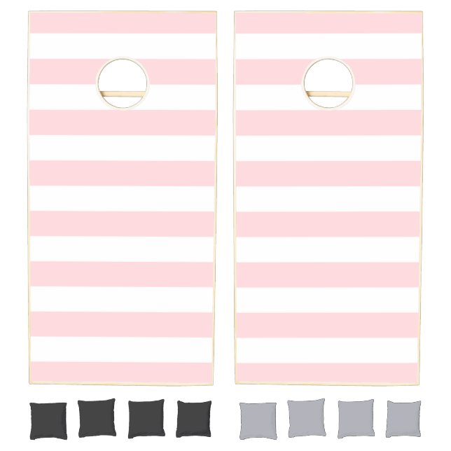 Cornhole Set Pink & White Stripe (Set)