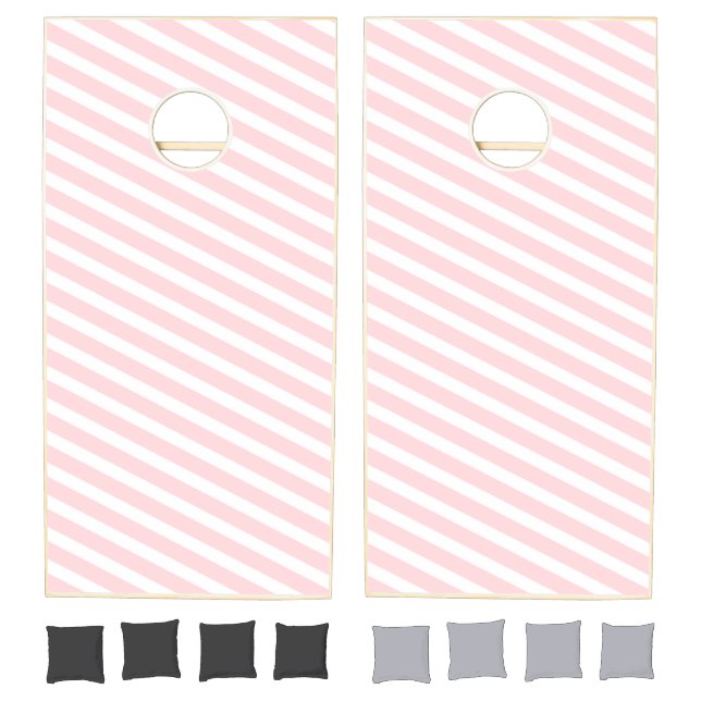 Cornhole Set Pink & White Stripe (Set)