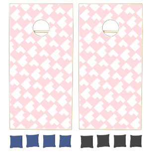 Cornhole Set Pink & White Stripe