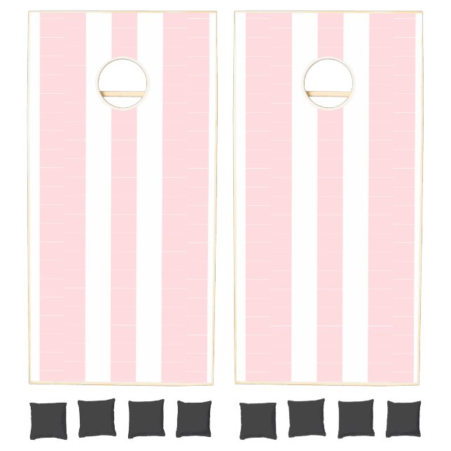 Cornhole Set Pink & White Stripe (Set)