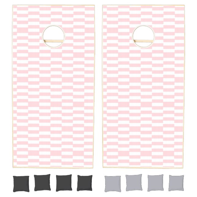 Cornhole Set Pink & White Stripe (Set)