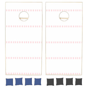Cornhole Set Pink & White Stripe