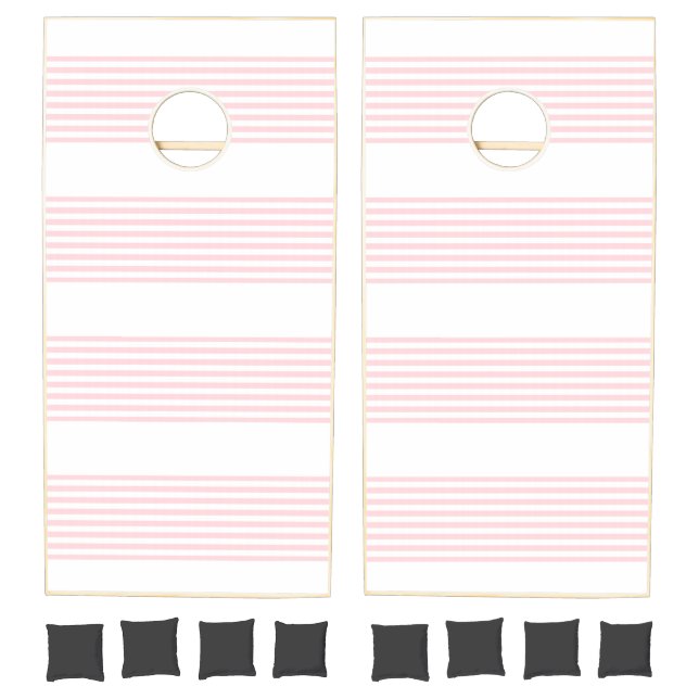 Cornhole Set Pink & White Stripe (Set)