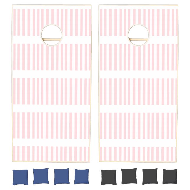 Cornhole Set Pink & White Stripe (Set)
