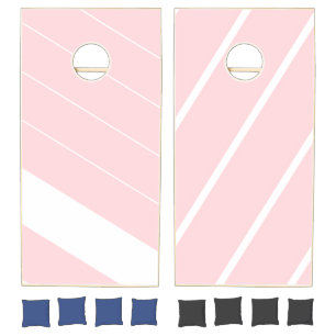 Cornhole Set Pink & White Stripe