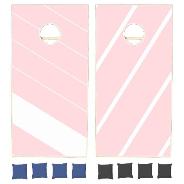Cornhole Set Pink & White Stripe (Set)
