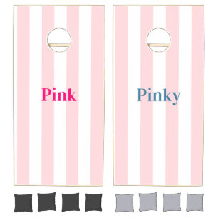 Cornhole Set Pink & White Stripe Pinky