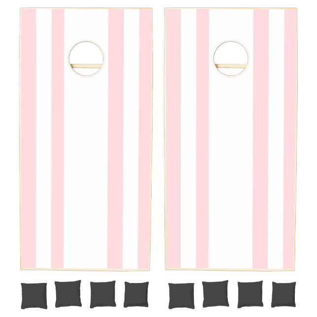 Cornhole Set Pink & White Stripe Vertical (Set)