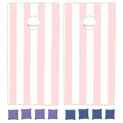 Cornhole Set Pink & White Stripe Vertical