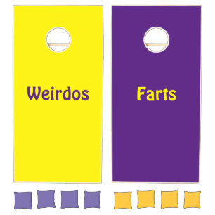 Cornhole Set Purple & Yellow Weirdos Farts 
