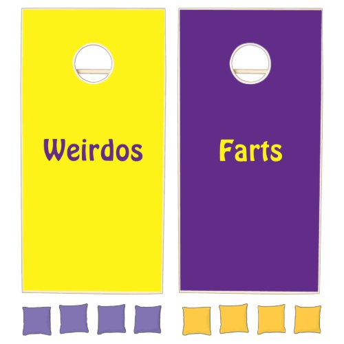 Cornhole Set Purple  Yellow Weirdos Farts 