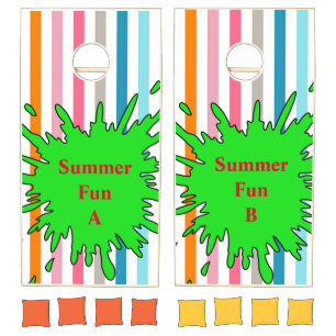 Cornhole Set Red & Green Stripe