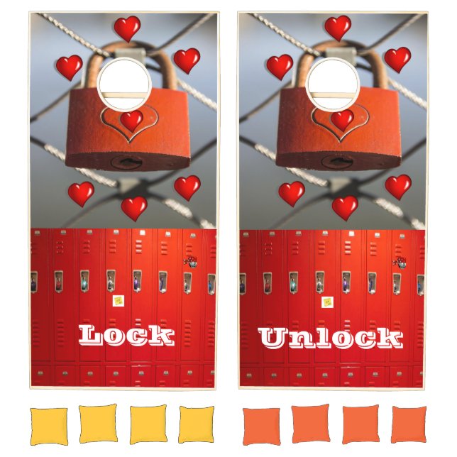 Cornhole Set Red Lockers Red Lock (Set)
