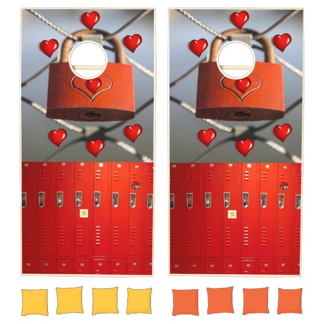 Cornhole Set Red Lockers Red Lock (Set)