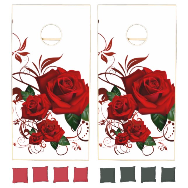 Cornhole Set Red Roses Always make a statement! (Set)