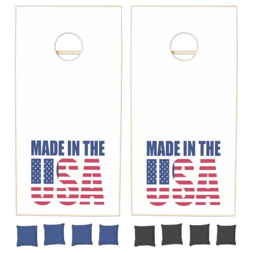 Cornhole Set RED White  Blue  Made in the USA